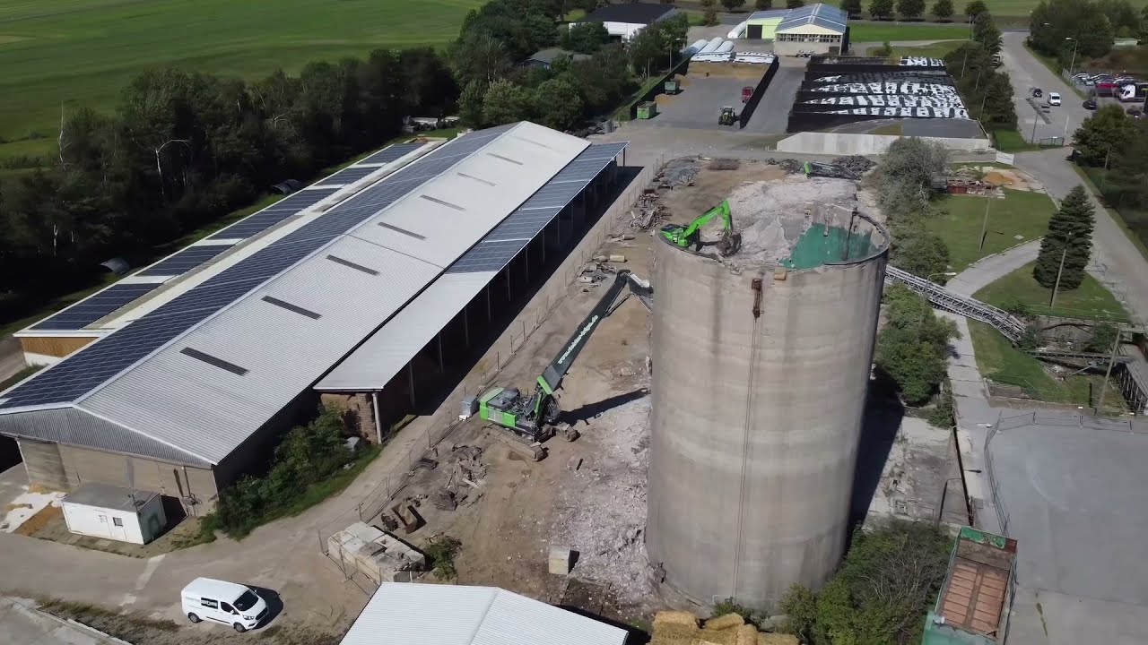 Abriss der Silos in der LWU Großerkmannsdorf