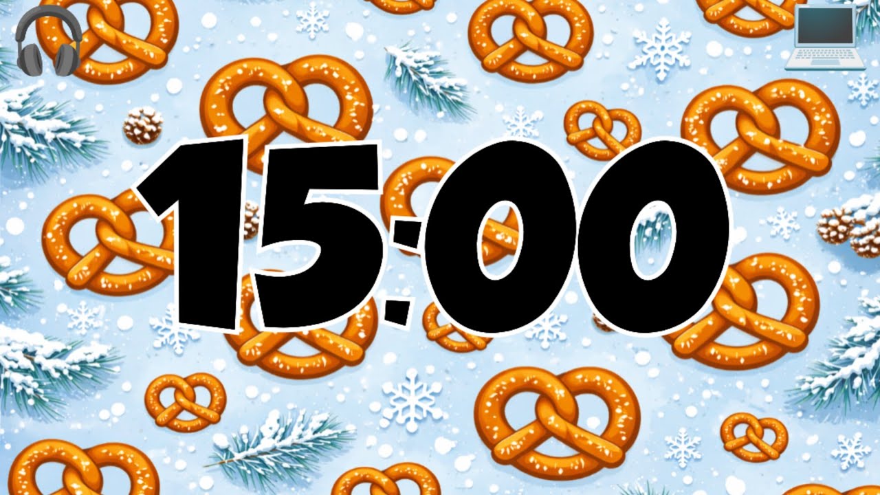 15 Minute Winter Pretzel Timer ❄️ Cozy Festive Focus Time