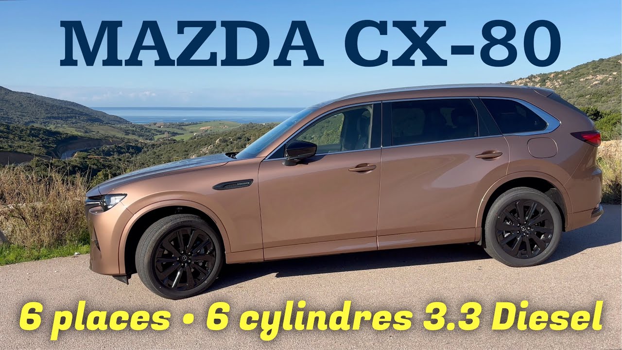 Mazda CX-80 : 6 places, 6 cylindres en ligne, 5 mètres de long, le fleuron de la gamme !