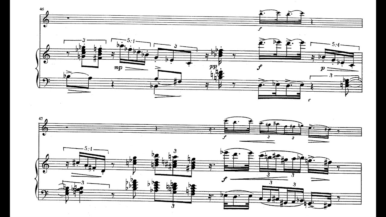 Edison Denisov - Sonata for Alto Saxophone and Piano (1970) [Score-Video]