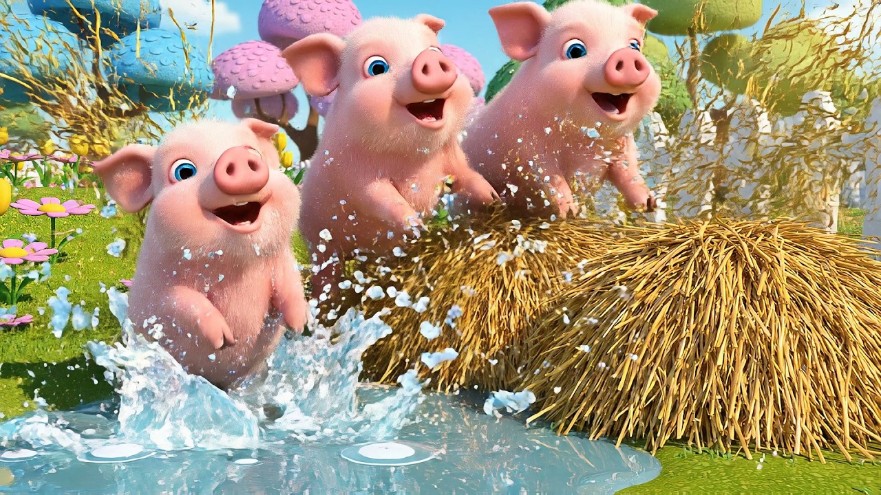 Five Silly Piglets Roll Roll Roll 🐷 | Fun Animal Nursery Rhymes & Kids Songs