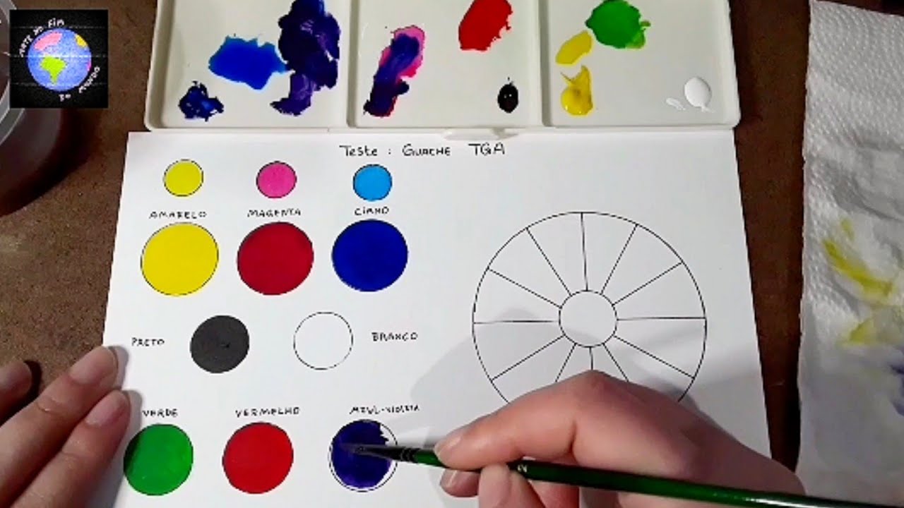 Testando tinta guache TGA + falando sobre as cores primárias