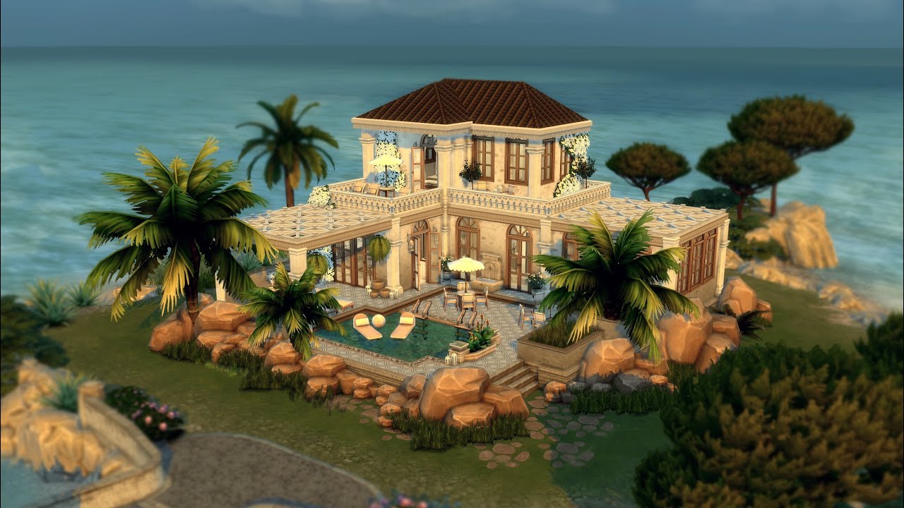 Piccola Luce Retreat 🍋🏖 // The Sims 4: Speed Build (With CC)