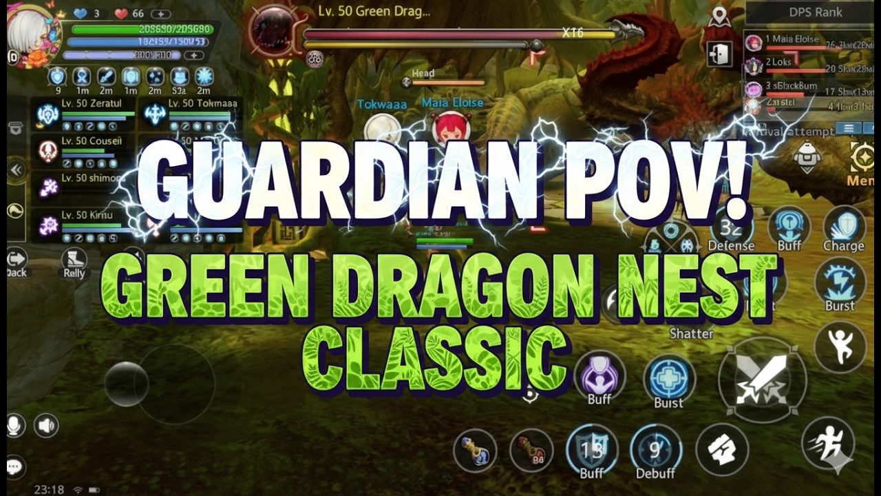 Dragon Nest M: Classic | GUARDIAN POV on GREEN DRAGON NEST CLASSIC MODE!!