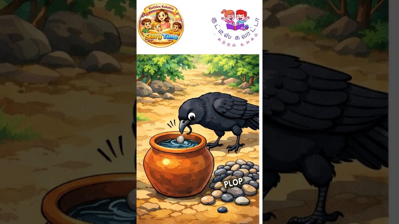 Story Time I புத்திசாலி காகம் I குட்டீஸ் கலாட்டா &ndash; கற்றல் உலகம்