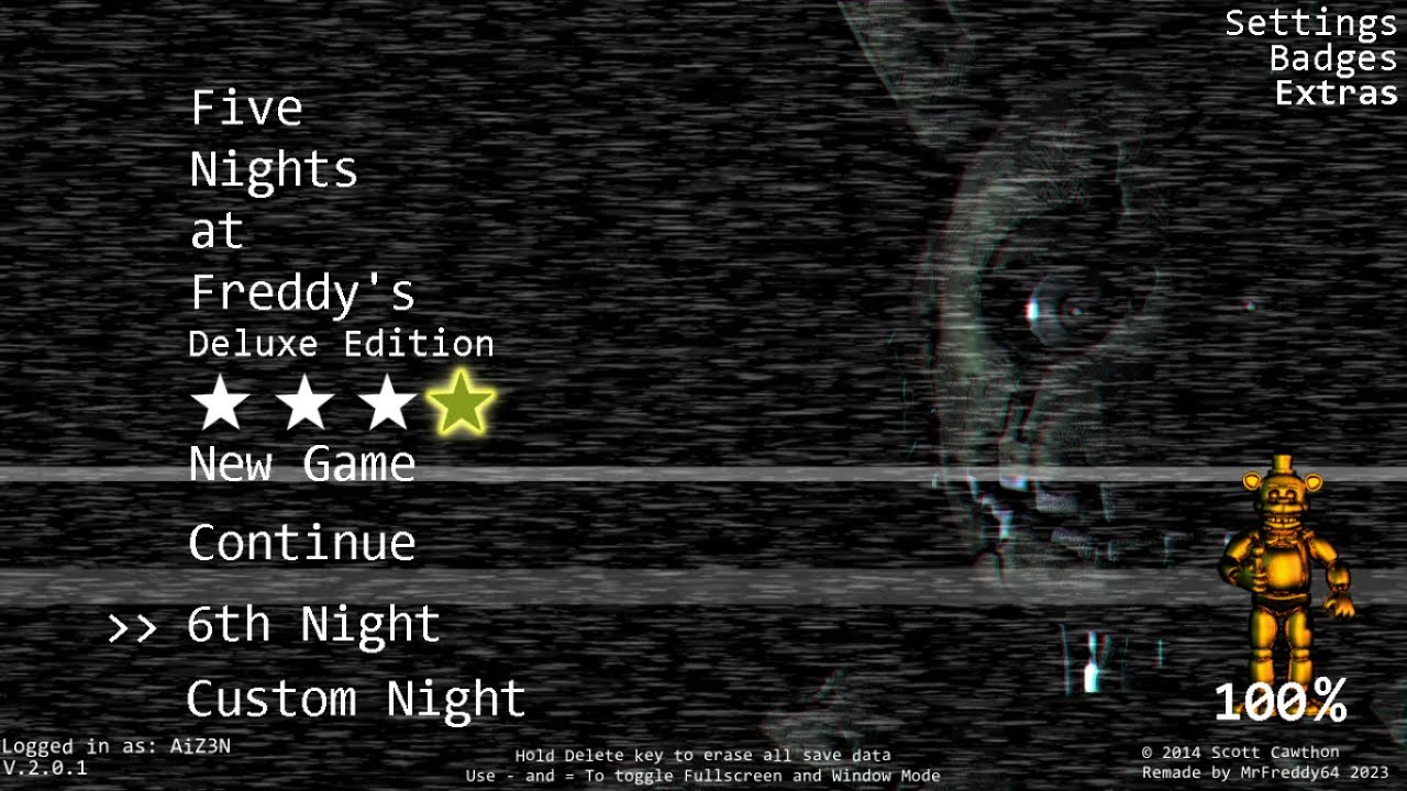 Fnaf Deluxe Edition Nights 1-8 + Extras