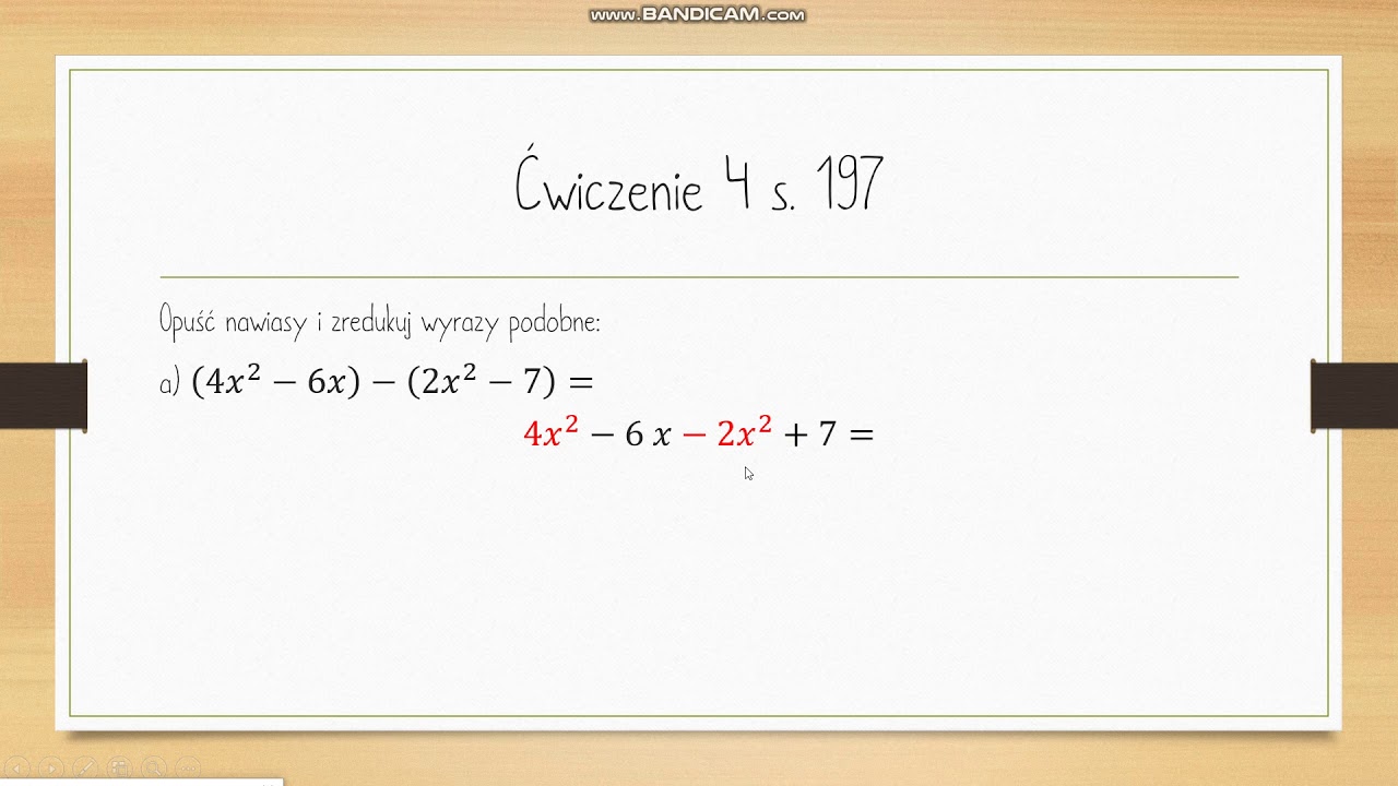 Klasa VII - Redukcja wyrazów podobnych 2 - Opuszczanie nawiasów