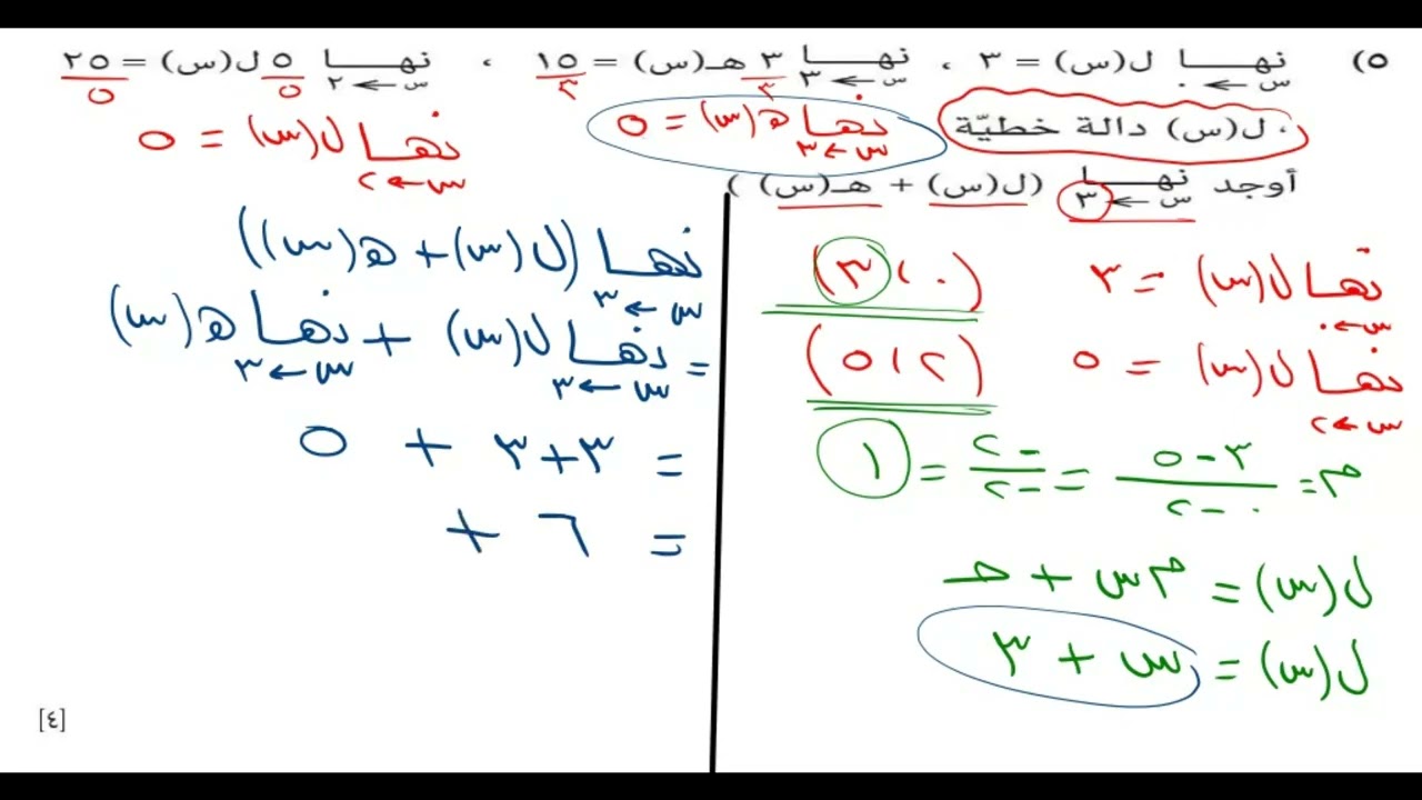 المراجعة النهائية للصف الثاني عشر  ( الرياضيات المتقدمة ) الفصل الدراسي الاول