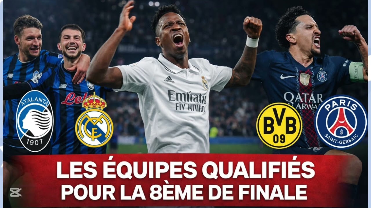 les équipes qualifiés pour la 8ème de finale
