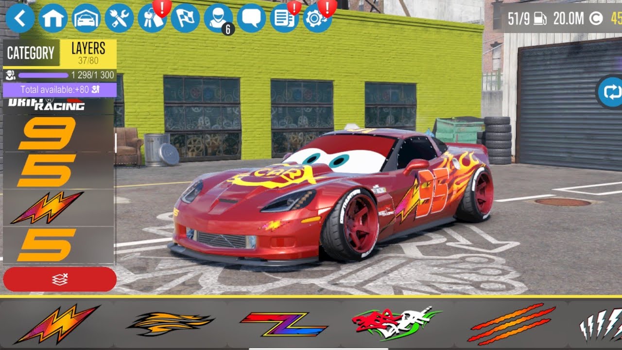 Lightning McQueen car build - CarX Drift Racing 2
