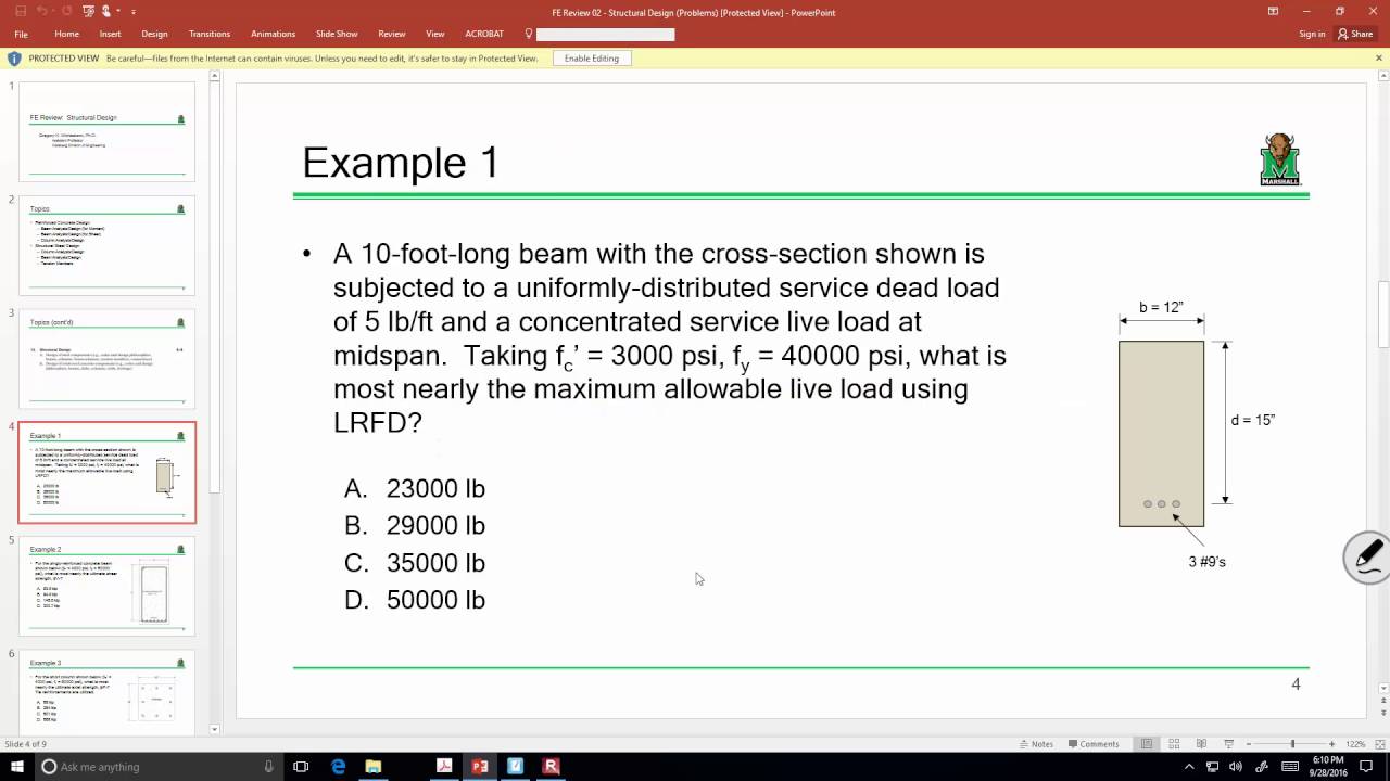 FE Exam Review: Structural Design (2016.09.28)