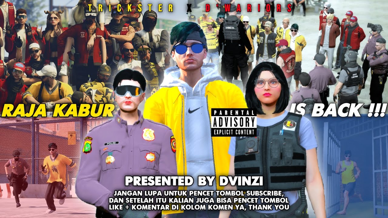 TRICKSTER X D'WARIORS DI KEPUNG KEPOLISIAN !! TAPI ISCO MASIH BISA KABUR WKWK !!  GTA V ROLEPLAY