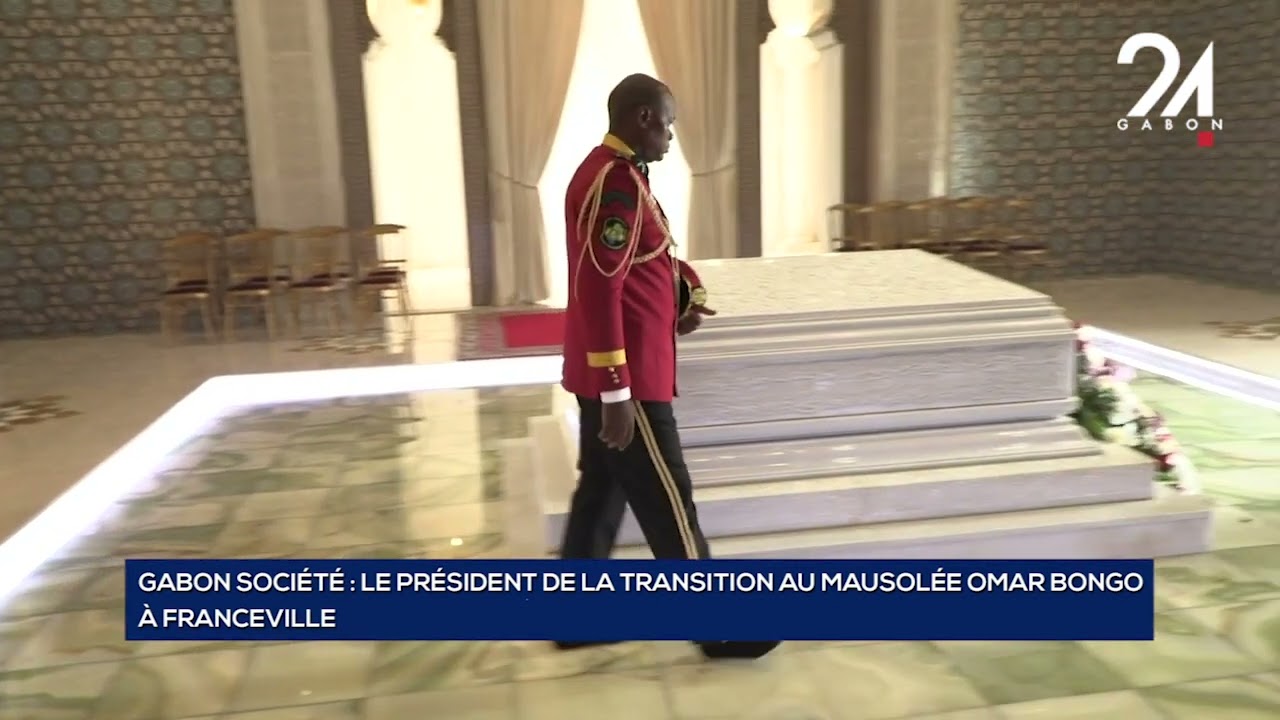 GABON SOCIÉTÉ   LE PRÉSIDENT DE LA TRANSITION AU MAUSOLÉE OMAR BONGO À FRANCEVILLE