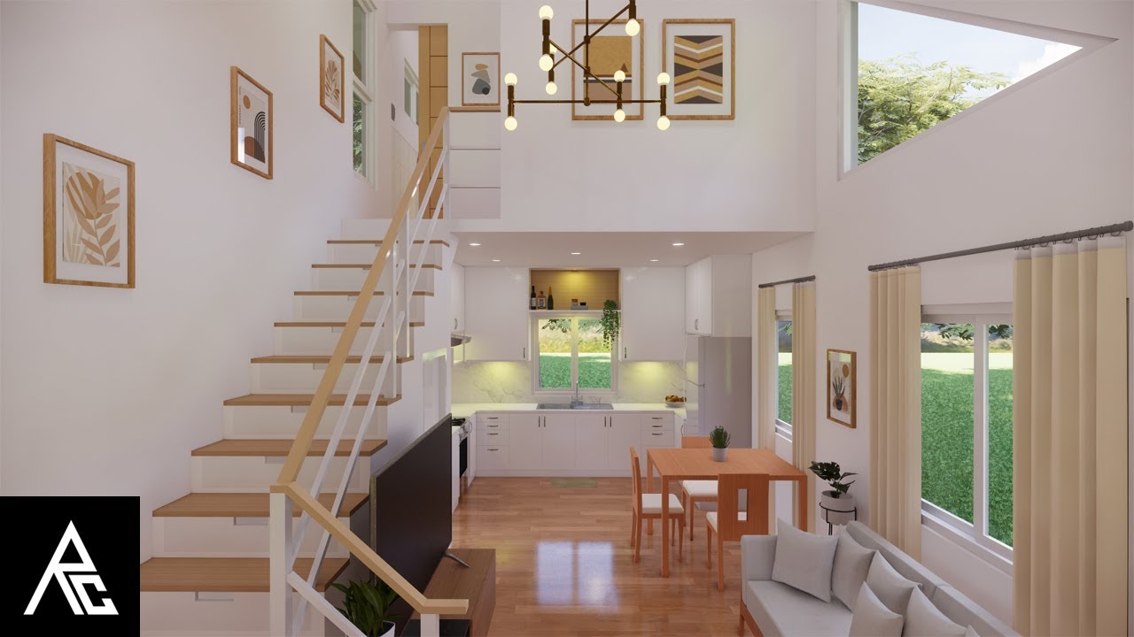 Incredible Tiny House with Bedroom Loft Design Idea (4x7 Meters Only)
