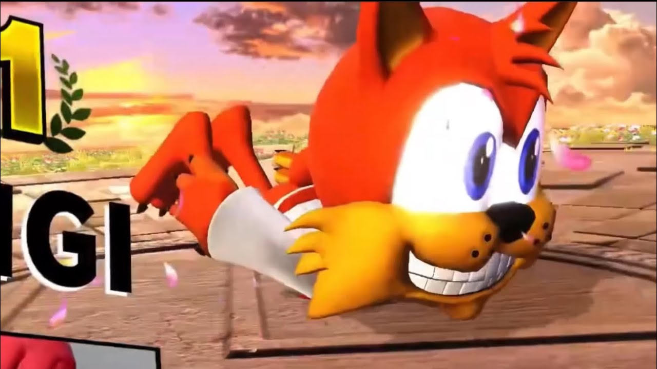 SSBU - Bubsy's Victory screen