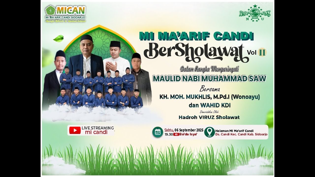 🔴 LIVE MI MA’ARIF CANDI BERSHOLAWAT Vol 2 Dalam Rangka Memperingati Maulid Nabi Muhammad SAW 1447 H