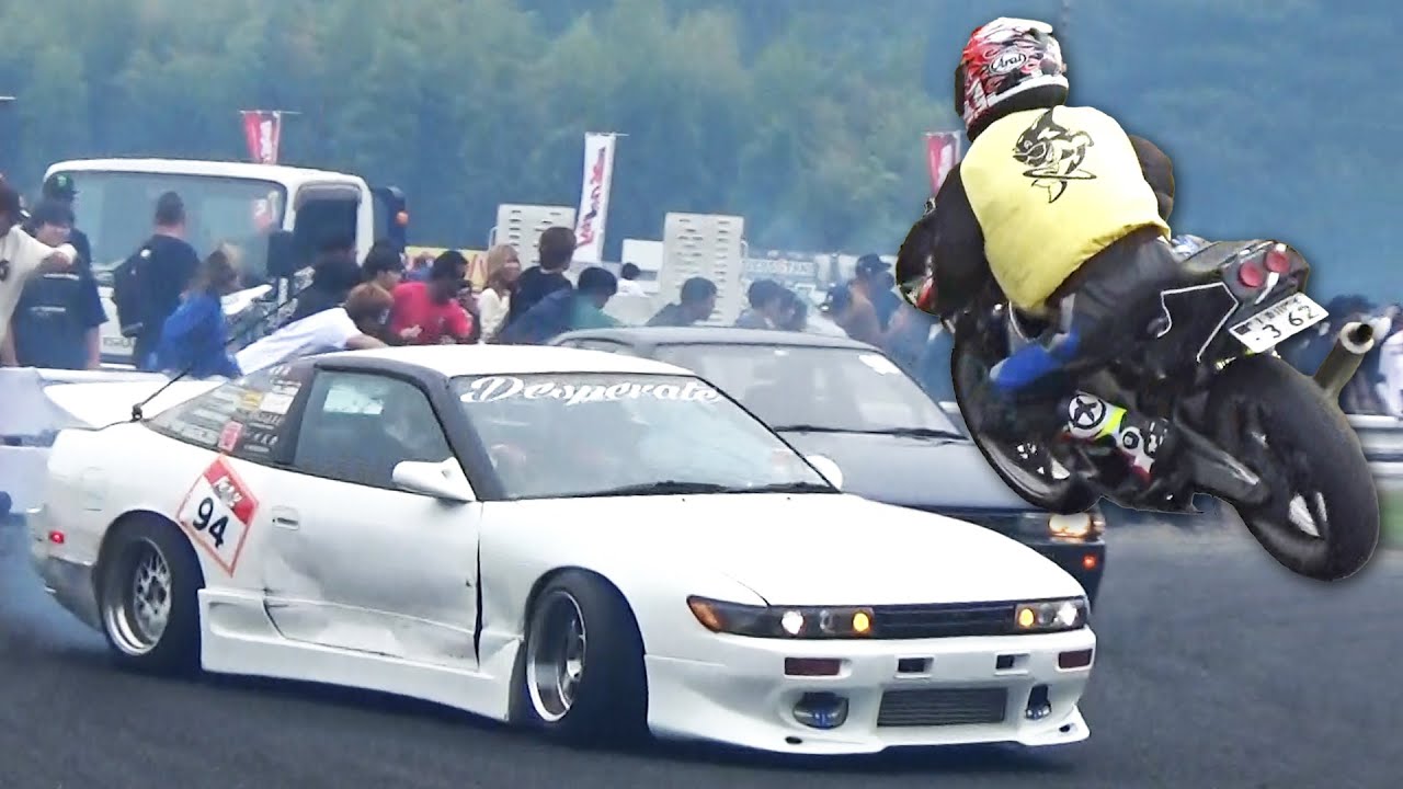 当時仕様 ドリ車 ＆ バイク で走りまくる バリドリ天国 レポート / Enjoy '90 style Car & Motor cycle.【新作】