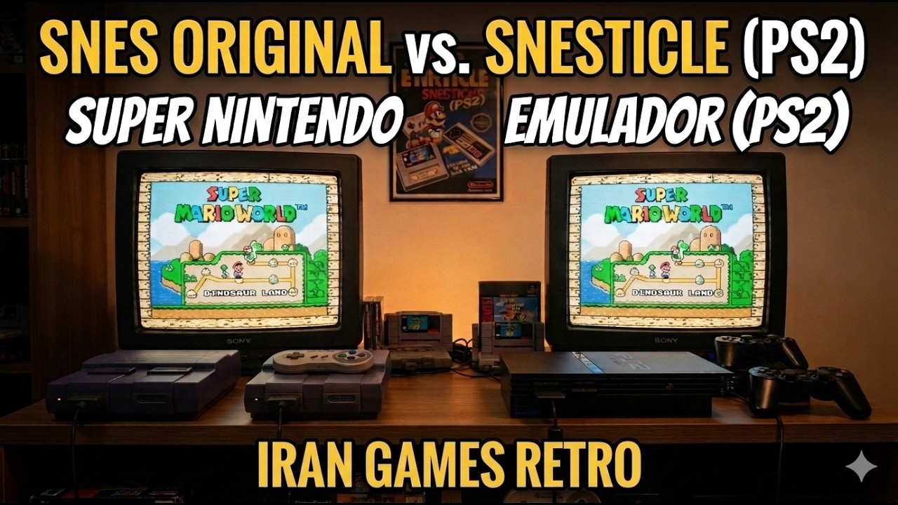 COMPARANDO SUPER NINTENDO REAL CONTRA EMULADOR SNESTICLE PS2