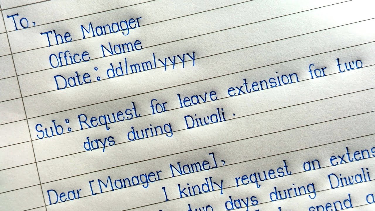 Leave Application For Office || Request For Leave Extension During Diwali || MM Handwriting