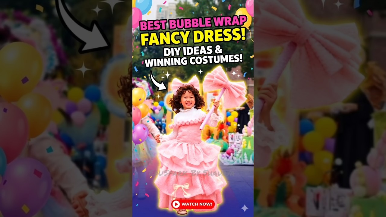 “Unbelievable Bubble Wrap Fancy Dress! 🏆 Winning Costume Idea for Girls.