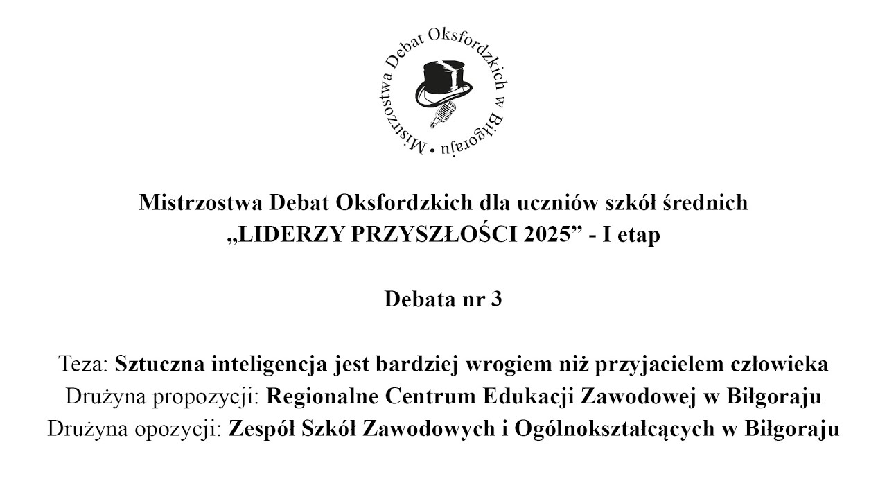Mistrzostwa Debat Oksfordzkich 2025 - debata 3