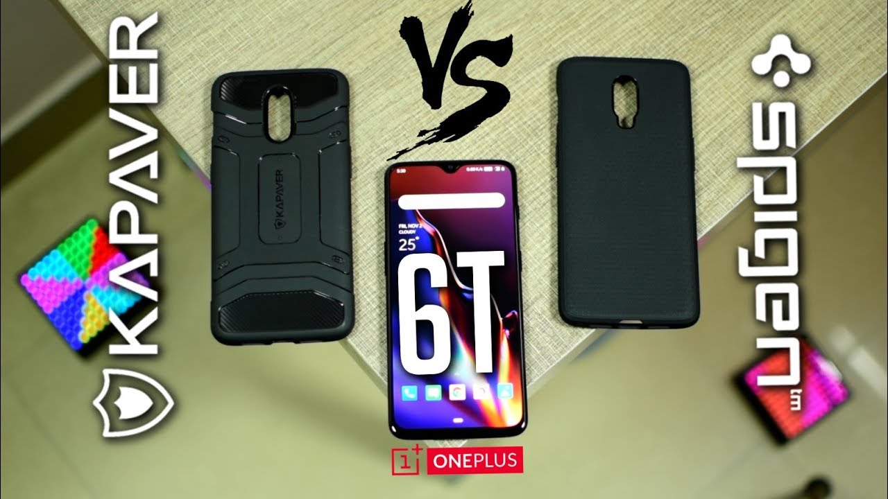 Oneplus 6T Spigen Liquid Air Vs Kapaver Rugged Armor Cases