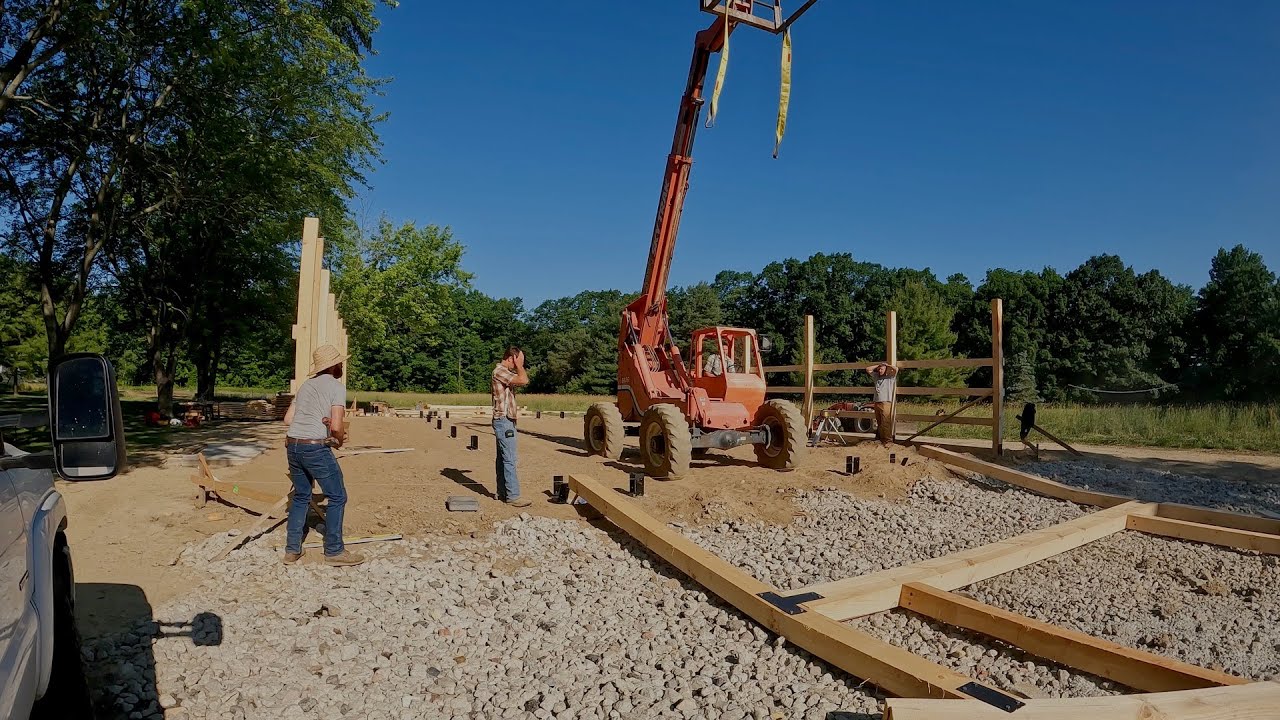 Timber Frame Barn Build: Barn Raising Days 1-2