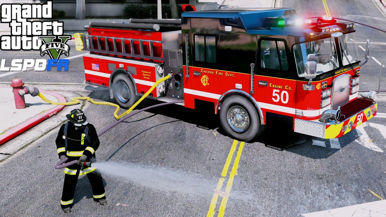 GTA 5 Firefighter Mod New Working Hose & Nozzle - Chicago Fire Responding (LSPDFR Fire Callouts)