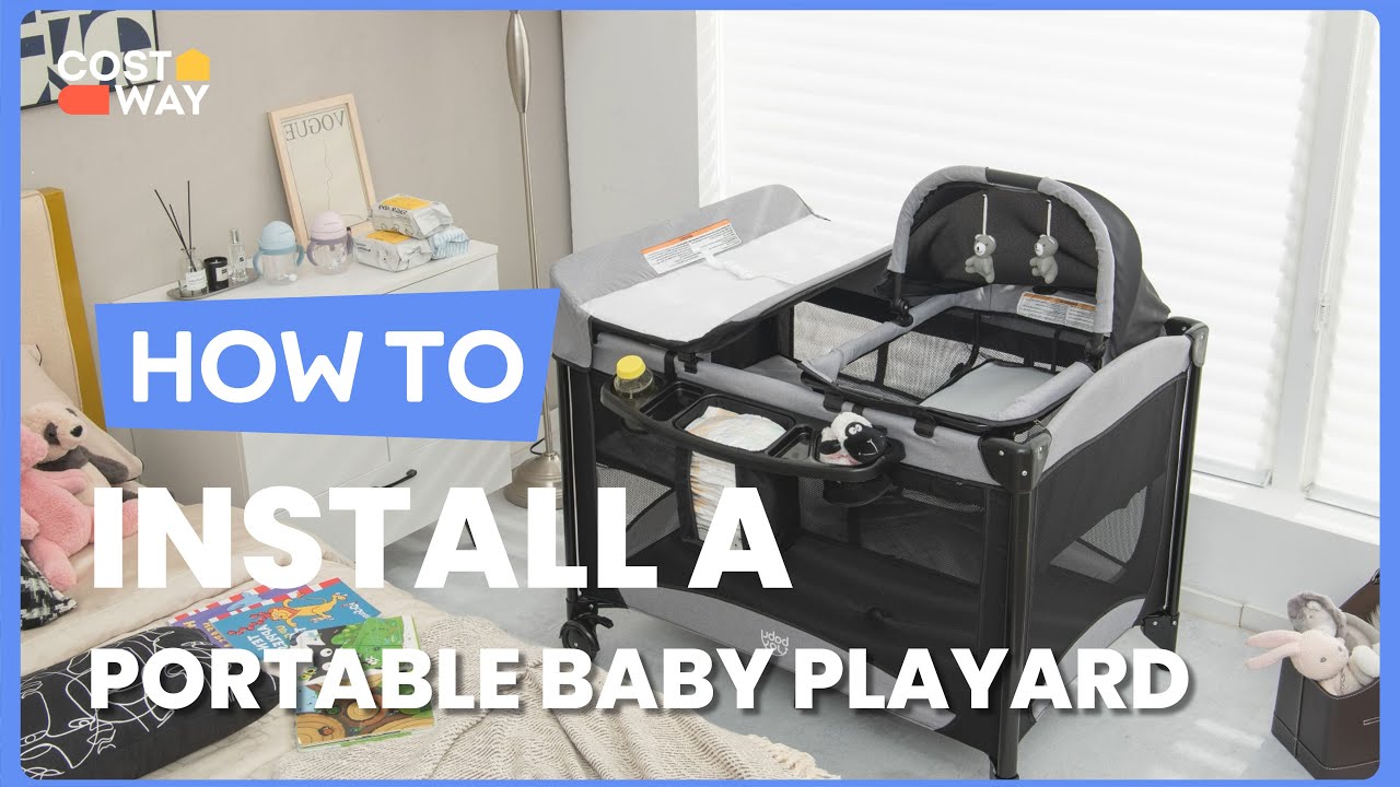 How to install the Portable Baby Playard | BC10071 #costway #howto
