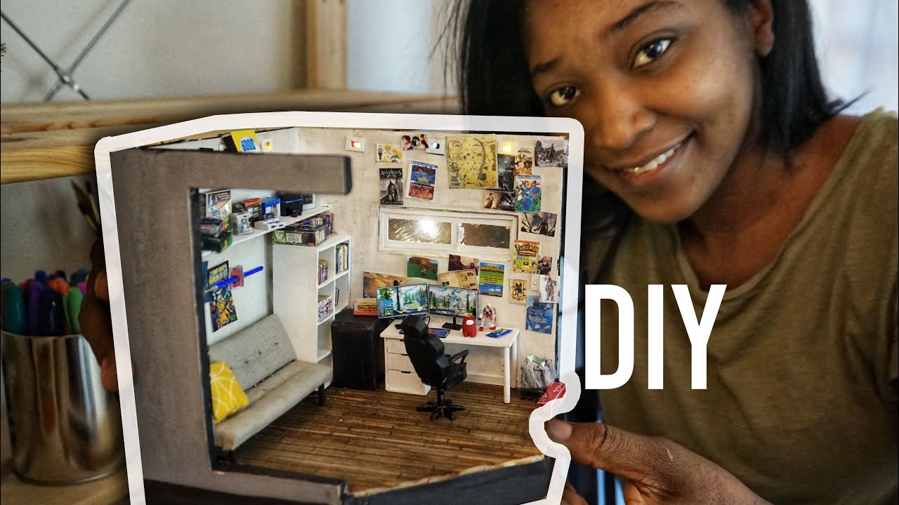DIY MINIATURE GAMER ROOM, 1:24TH SCALE