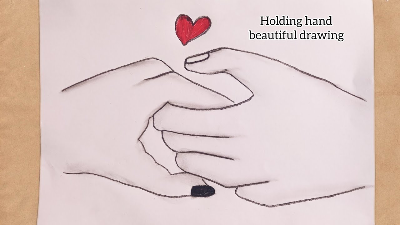 Holding hand beautiful drawing! step by step! #divyasingh