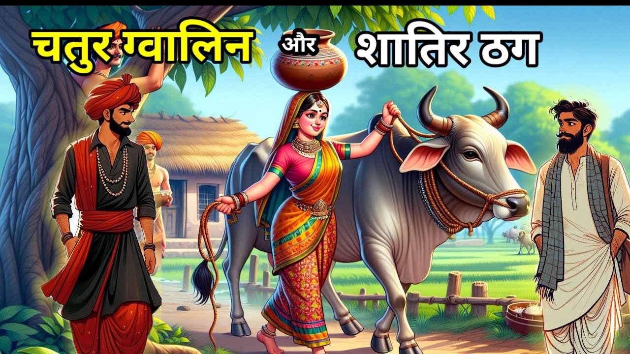 🔴 चतुर ग्वालिन और शातिर ठग । Hindi Moral Story  | कहानियाँ I Cartoon Moral kahani। bedtime story