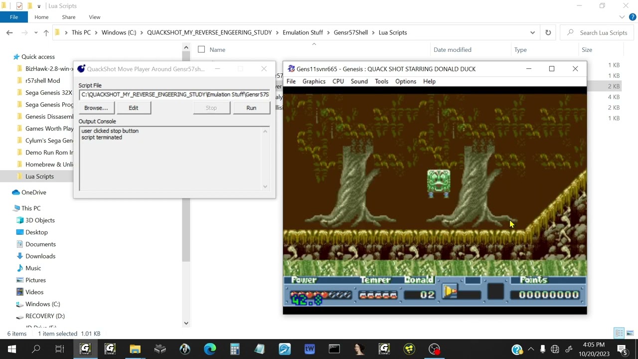Quack Shot Move Player Around Genr57Shell Lua Script