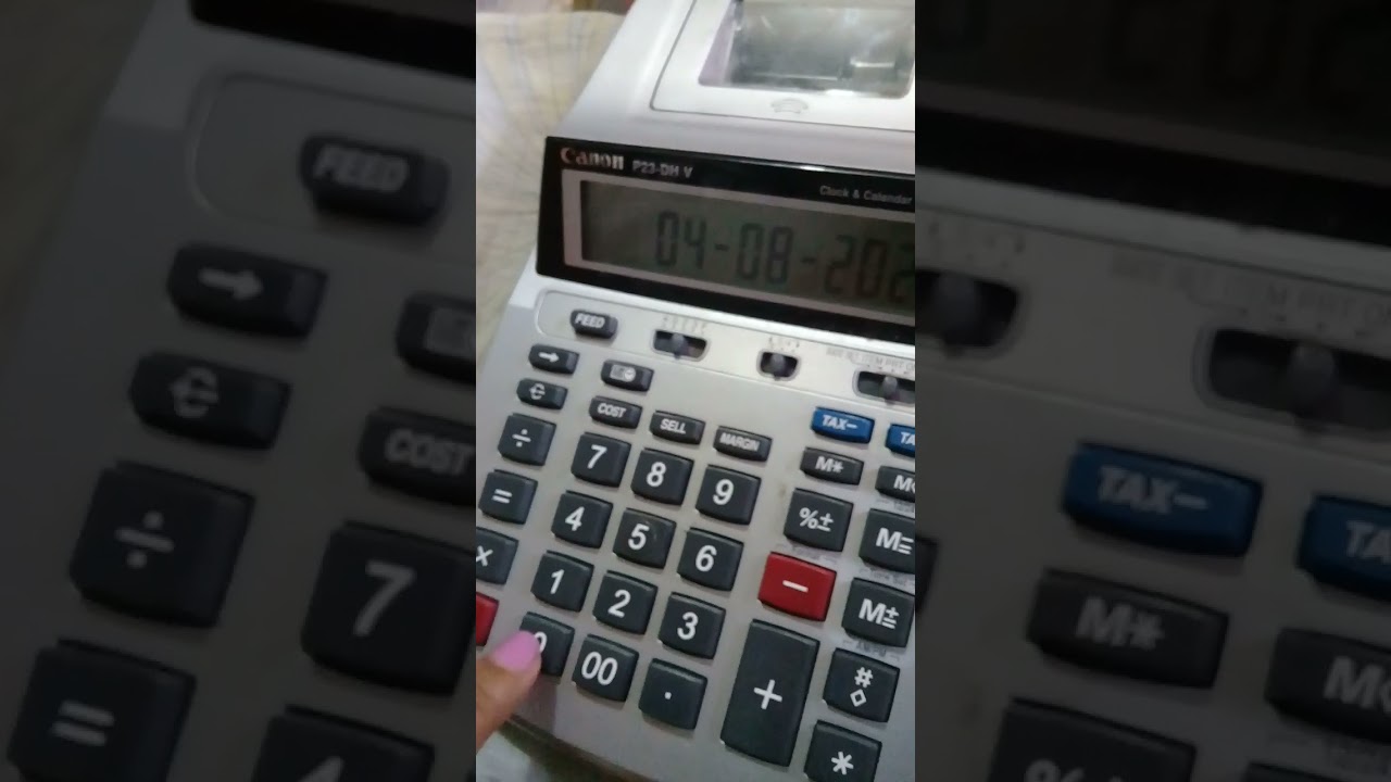 como cambiar la hora y la fecha de la calcuradora CANON p23-DH v