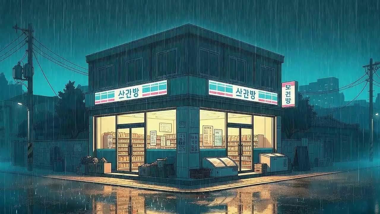 Rain Sounds x Lofi for Work in a Cozy Korean Night Ambience to Stay Focused 😌