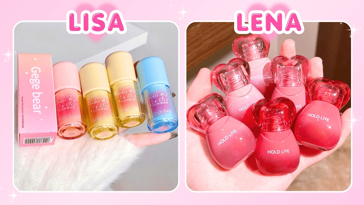 LISA OR LENA 💗 || make up and skincare product edition || #lisa #lena #makeup #viral #skincare 🌸🌷