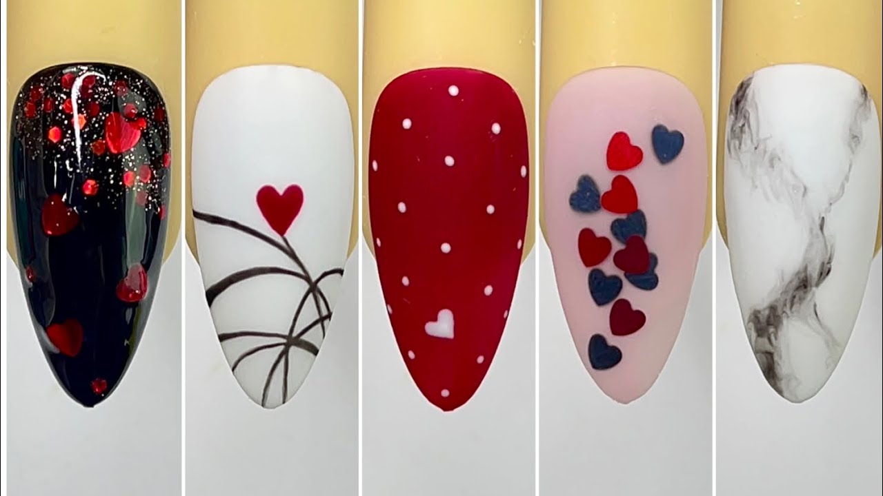 Red, White, Black, Flake, Glitter Nail Art Step-by-Step💅 New Nails Art Compilation💝 New Nails