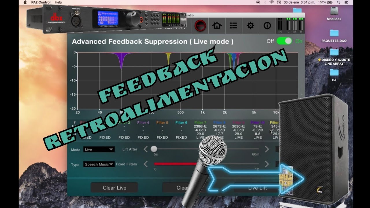 AFS (advanced feedback suppression) DEL DBX PA2