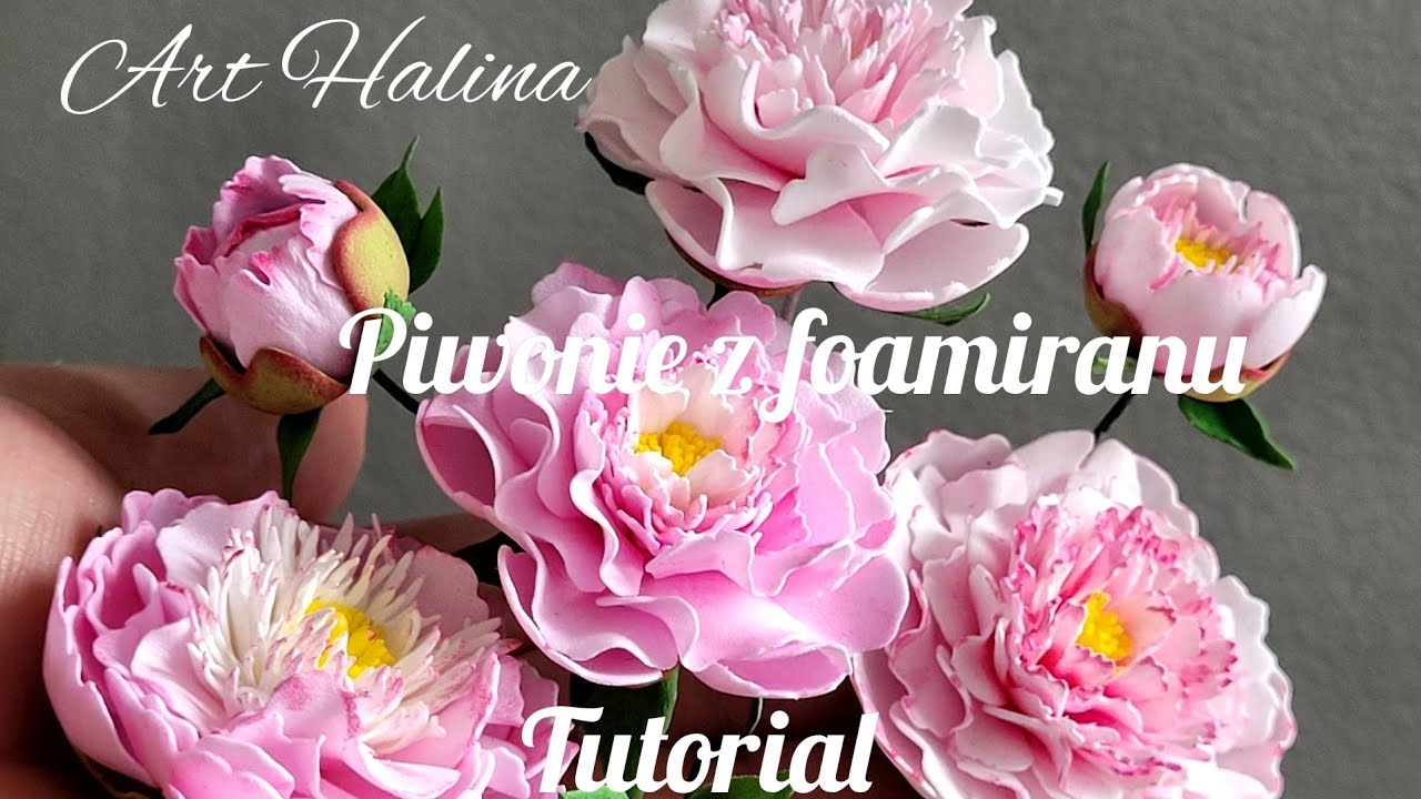 @Art Halina, Piwonie z foamiranu do kartek- tutorial/ Peonia for foamiran- tutorial