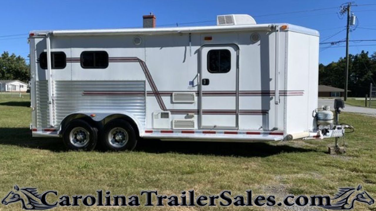 🦄 2007 Adam 2 Horse Bumper Pull Trailer with 9' LQ & Slide, Slant Load, RARE! All Aluminum 🐎
