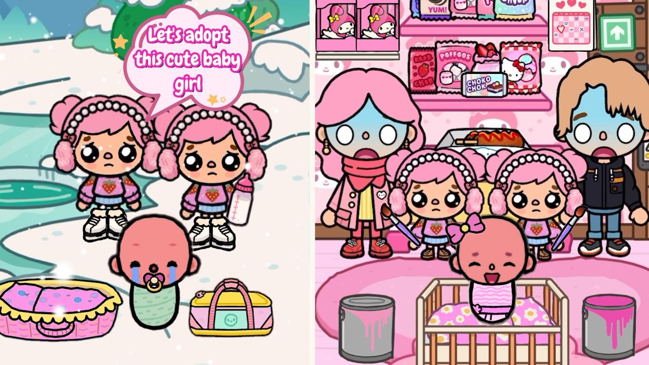 Twin Sisters Found A Baby In The Snow! | *with voice* | Toca Boca World Story | Toca Julia