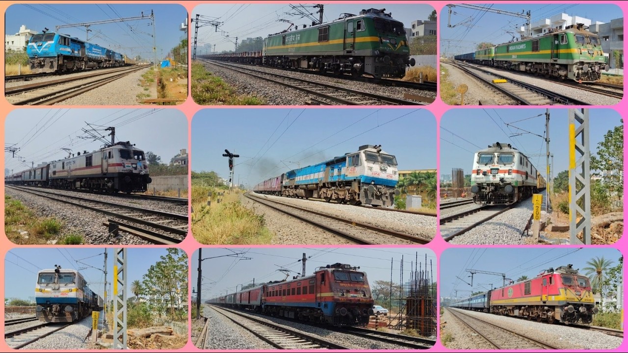 9 in 1 Diesel and Electric Special Trains on TK/SMET/HAS Line | Chikkabanavara | INDIAN RAILWAYS.