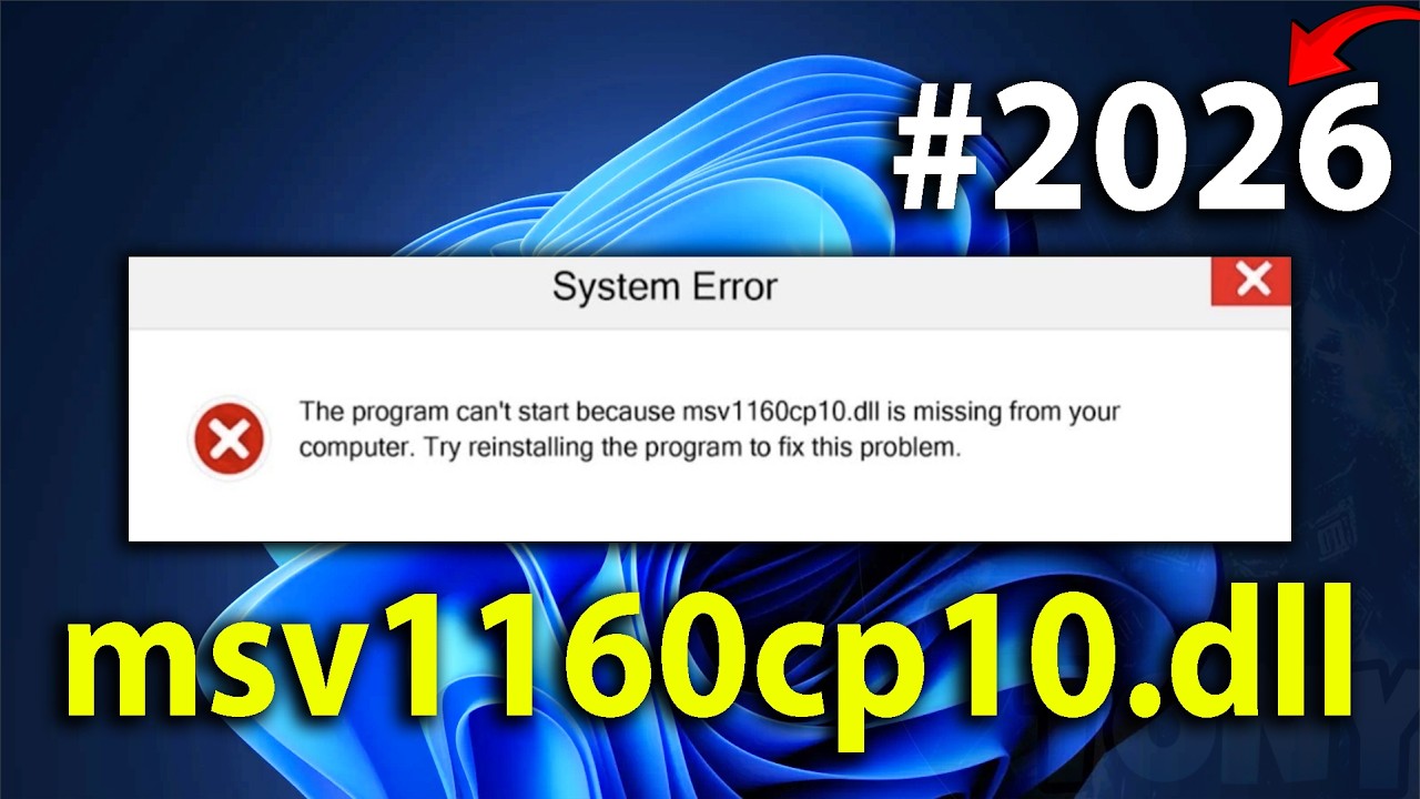 Problema del file DLL mancante msv1160cp10.dll - COME RISOLVERE AL 100%