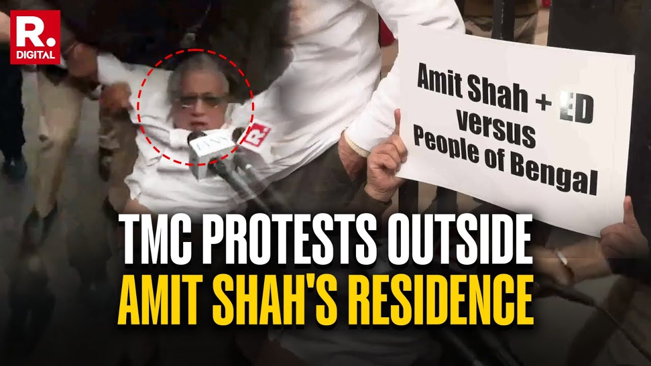 BREAKING: Bengal CM Mamata Banerjee's Party, TMC, Holds Protest Outside HM Amit Shah's Home