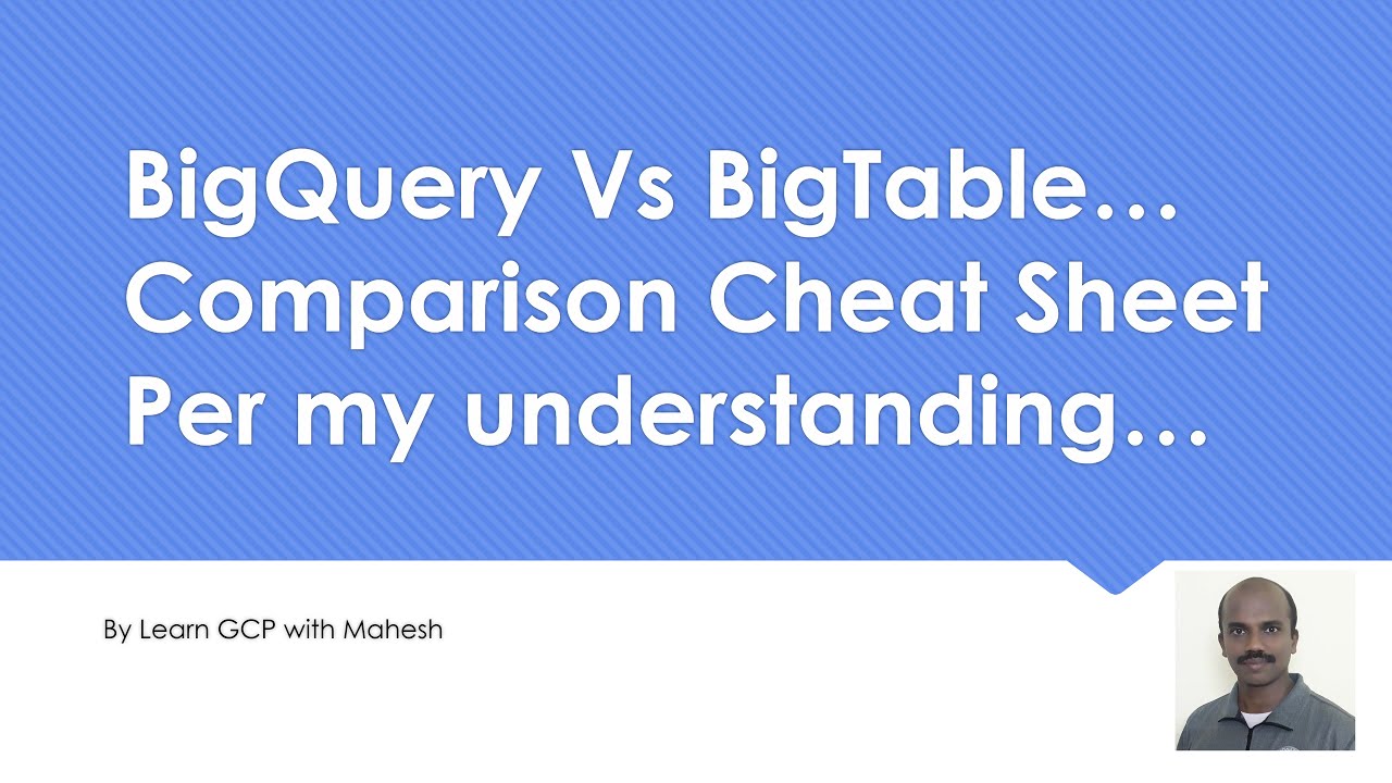 BigQuery(BQ) и Cloud BigTable (CBT)...Сравнительная шпаргалка...На основе моего понимания...