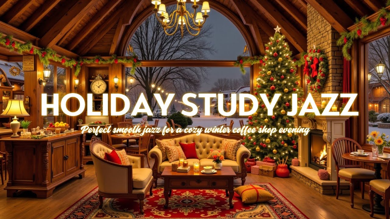 Cozy Winter Coffee Shop Jazz | Smooth Jazz Ambience for Relaxing Snowy Evenings & Focus Music ☕🎄