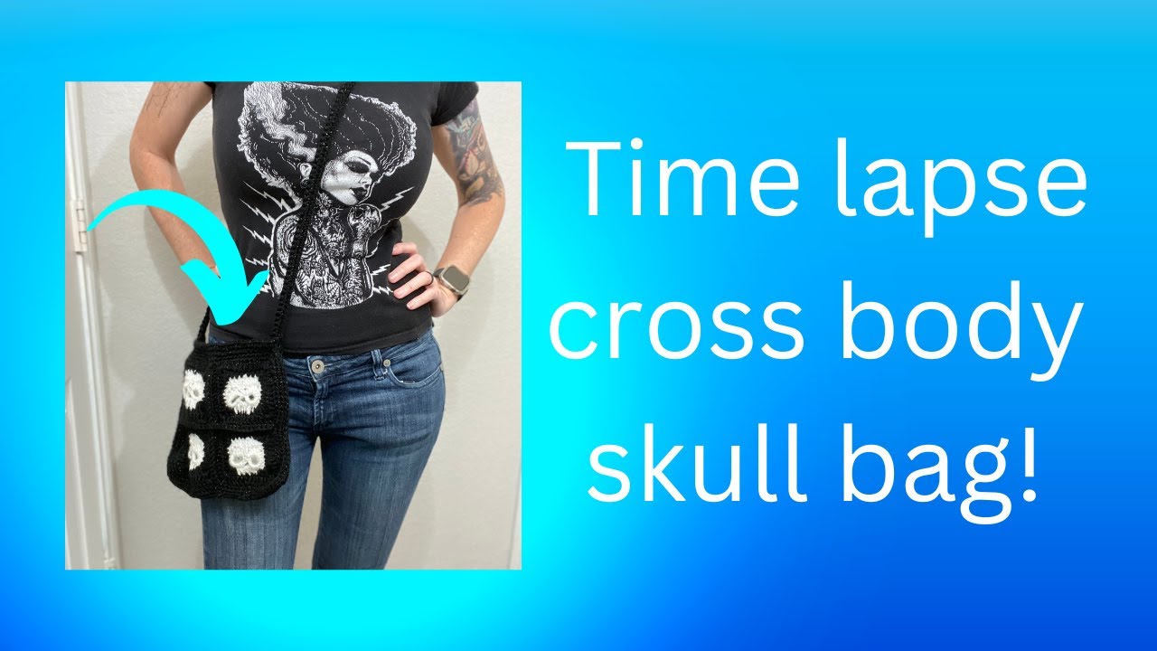 Crochet Skull Cross Body Bag | Time Lapse Crochet~Skull Granny Squares