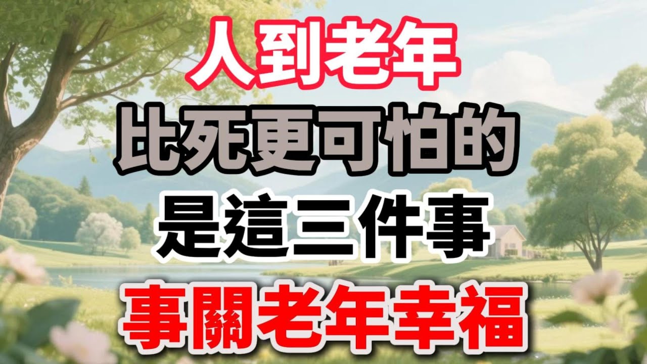 人到老年，比死更可怕的 是這三件事，事關老年幸福【福氣如海】#晚年生活 #中老年生活 #為人處世 #生活經驗 #情感故事 #老人 #幸福人生 #talks