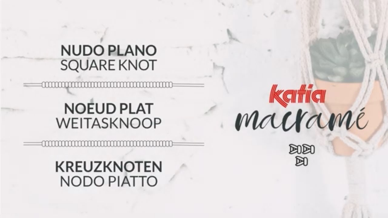 ➰ Guía Básica de Nudos de Macramé ➰ Nudo Plano o Cuadrado