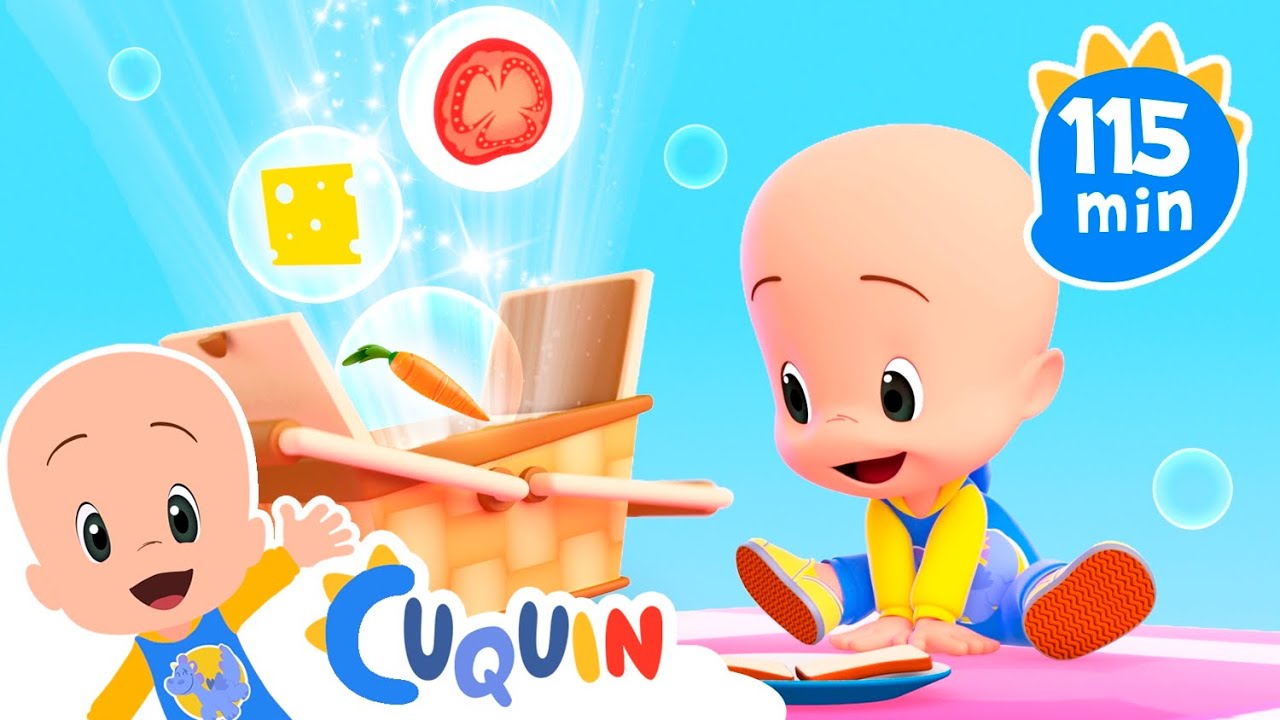 Pícnic de burbujas 🥪 Aprende los alimentos con Cuquín y Fantasma | Vídeos educativos para bebés